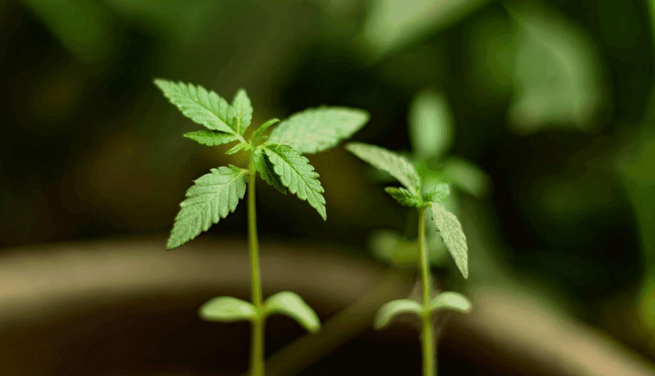 Kleine Cannabispflanzen